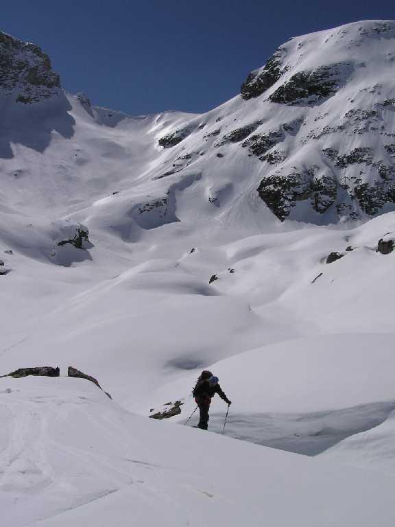 Blick zur�ck auf unsern Abfahrtshang
